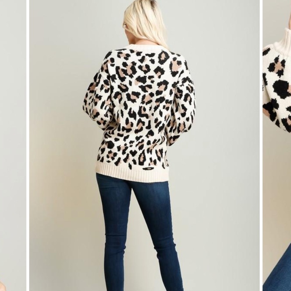 Super Soft Leopard Print Sweater - Picture 3 of 5
